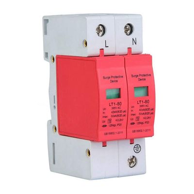 AC Protector Power Protector Arrester Device, House Protector Low Voltage Arrester for Photovoltaic Thunder, Protective Device Arrester Electronics Accessories (2P80KA)
