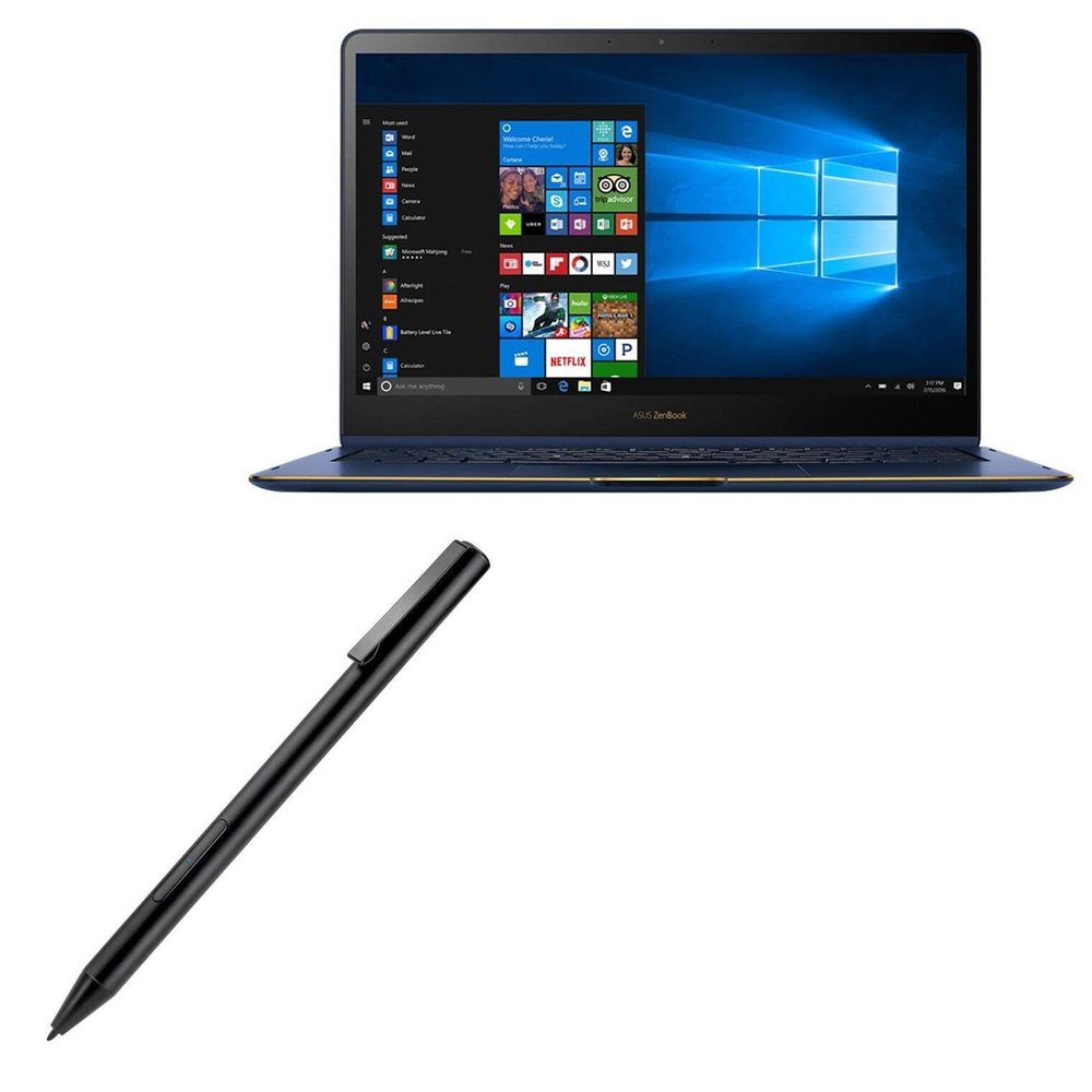 BoxWave Stylus Pen Compatible with ASUS ZenBook Flip S UX370 - ActiveStudio Active Stylus 2019, Electronic Stylus with Ultra Fine Tip - Jet Black