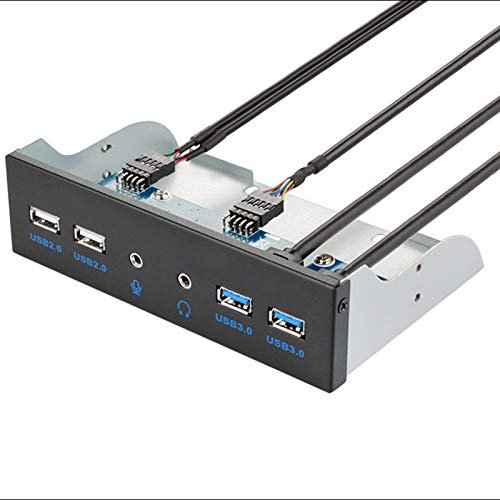 6 Ports USB 3.0 USB 2.0 HD Audio Front Panel Hub 5.25 Inch Floppy Bay Front Panel