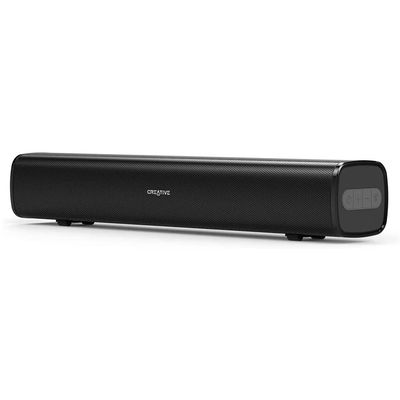 Creative Stage Air Portable and Compact Under-Monitor USB-Powered Soundbar for Computer, with Dual-Driver and Passive Radiator for Big Bass, Bluetooth and AUX-in, USB MP3 (Renewed)