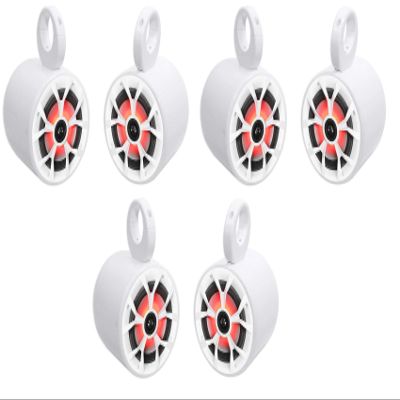 Rockville 6 RKL65MBW 6.5" 700w Marine Wakeboard LED Speakers+(2) Color Grilles