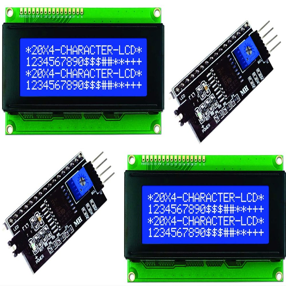 CANADUINO 2X LCD 2004 4x20 Matrix Character Display with Backlight - I2C Interface Included (Blue)