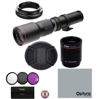 High-Power 500mm/1000mm f/8 Manual Telephoto Lens for Panasonic Lumix GH5 GH4 GH3 GX85 G85 GX850 GX8 GX7 G7 G6