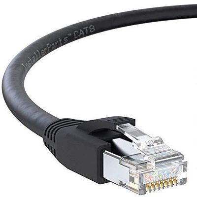 InstallerParts Ethernet Cable CAT8 Cable (10 Pack) 10 FT - Black - Professional Series - 40Gigabit/Sec Network/High Speed Internet Cable for Router, Modem,Gaming/2000 MHZ, 24AWG