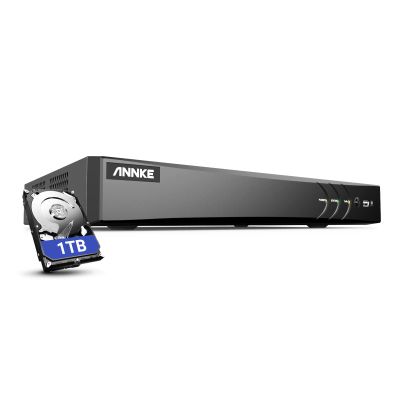 ANNKE 4K 8CH AI DVR with Human/Vehicle Detection, 5-in-1 H.265+ Security Digital Video Recorder, Supports 8CH Analog and 4CH 8MP IP Cams for Home CCTV System, 1TB Hard Drive