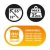 Engel AC0570E Ultra Slim Fixed Bracket, 2 cm to Wall view 2