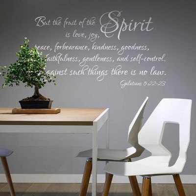 Spirit Bible Scripture Home Decor - The Fruit of The Spirit Galatians 5:22 Removable Wall Decal Scripture Decor Home Stickers Bible Art Verse Wallpaper, q12
