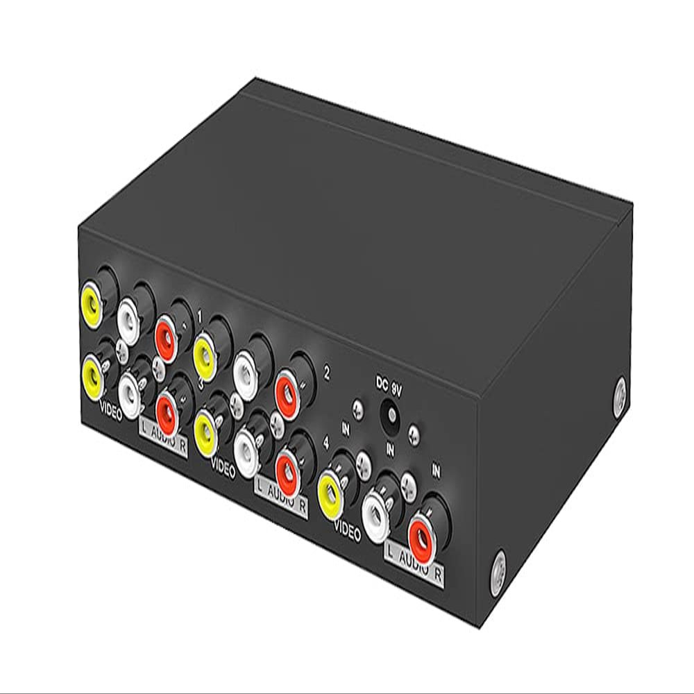 1 in 4 Out Composite Video Stereo Audio Distributor Splitter