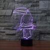 Jinnwell 3D Parrot Night Light Lamp Illusion Night Light 7 Color Changing Touch Switch Table Desk Decoration Lamps with Acrylic Flat ABS Base USB Cable Toy (Bus) view 1