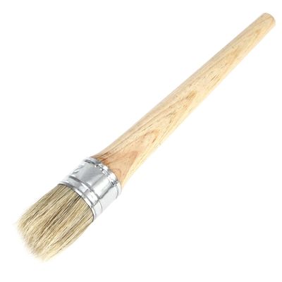 Natural Bristle Round Paint Professional Wax Painting Brush Wooden Handle for Oil Acrylic Watercolor Art 30mm