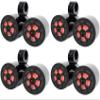 Rockville RKL65MBW Bundle: (4) Pairs 6.5" 700W peak/170W RMS Marine LED Speakers, (4) DMAC65B Dual 6.5" Wakeboard Tower Enclosures, Black-White Grilles, 8-Items view 1