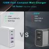 DTK USB C Wall Charger, 120W Fast Charger Block Plug, 4-Port Portable Power Charger Station view 3