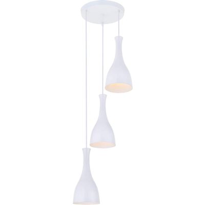 Living District Aiken 3 Light White Pendant