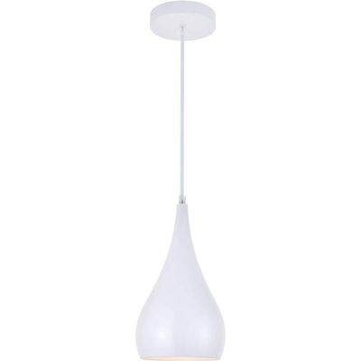 Living District Nora 1-Light Modern Aluminum Pendant in White