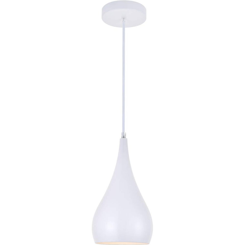 Living District Nora 1-Light Modern Aluminum Pendant in White