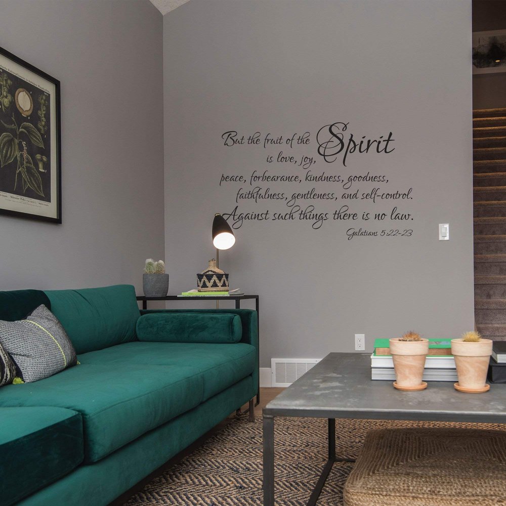 Spirit Bible Scripture Home Decor - The Fruit of The Spirit Galatians 5:22 Removable Wall Decal Scripture Decor Home Stickers Bible Art Verse Wallpaper, q12