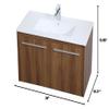 36 Inch Single Bathroom Floating Vanity in Walnut Brown, 714538 view 3
