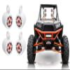 Rockville RKL65MBW Bundle: (4) 6.5 in 700W Peak / 170W RMS Marine Boat Speakers w/LED, Black/White Grilles, (4) MAC65W 6.5 in Aluminum Speaker Pod Enclosures, for Polaris RZR/ATV/UTV/Cart, 8-Items view 1