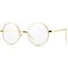 Pro Acme Retro Round Metal Frame Clear Lens Glasses Blue Light Blocking (Gold Frame/Clear Lens) view 1