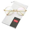 Pro Acme Retro Round Metal Frame Clear Lens Glasses Blue Light Blocking (Gold Frame/Clear Lens) view 4