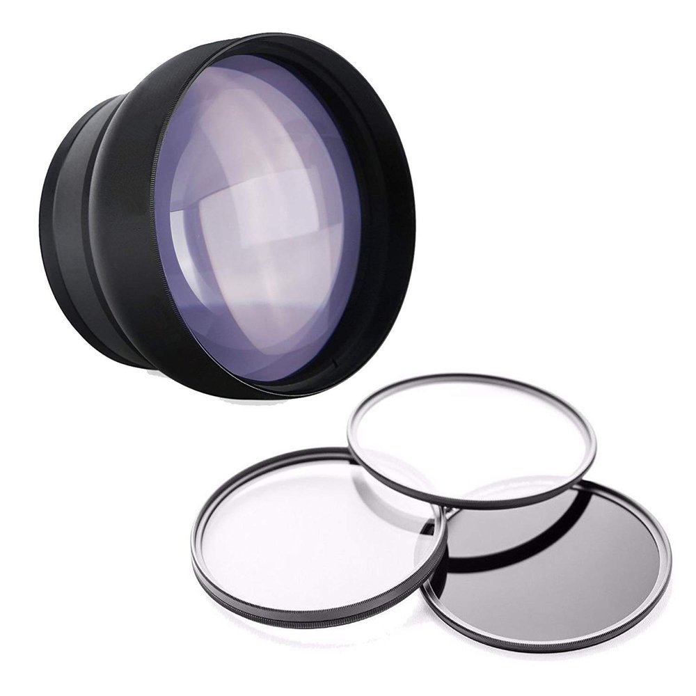 2.2X High Definition Super Telephoto Lens Compatible with Panasonic Lumix DC-FZ1000 II + 62mm 3 Piece Filter Kit + Leica Cloth