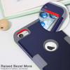 IDweel for iPod Touch Case with 2 Screen Protectors, 3 in 1 Hard PC Case + Silicone Shockproof for Kids Heavy Duty Hard Case Cover for iPod Touch 7th/6th/5th Generation,Navy Blue + Gray view 3