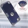 IDweel for iPod Touch Case with 2 Screen Protectors, 3 in 1 Hard PC Case + Silicone Shockproof for Kids Heavy Duty Hard Case Cover for iPod Touch 7th/6th/5th Generation,Navy Blue + Gray view 4