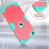 IDweel for iPod Touch Case with 2 Screen Protectors, 3 in 1 Hard PC Case + Silicone Shockproof for Kids Heavy Duty Hard Case Cover for iPod Touch 7th/6th/5th Generation,Pink+Green view 4