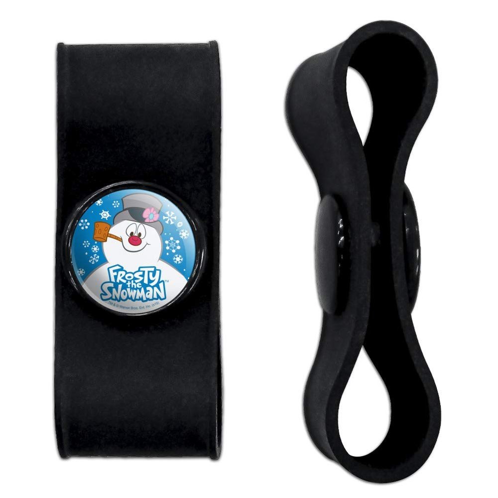 GRAPHICS & MORE Frosty The Snowman Snowing Headphone Earbud Cord Wrap - Charging Cable Manager - Wire Organizer Set of 2 - Black