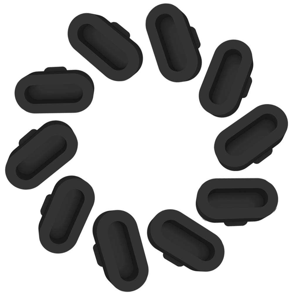 RuenTech Silicone Anti-Dust Plugs Compatible with Fenix 5X 5 5S Plus,Vivoactive 3, Forerunner 935 945 45 45S 245 Music, Approach S60 S40 S10 X10, Instinct, Impact, Vivosport, (Black-10pcs)