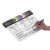 Andoer Professional Acrylic Clapboard Dry Erase TV Film Movie Director Cut Action Scene Clapper Board Slate with Marker Pen Eraser view 3