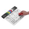 Andoer Professional Acrylic Clapboard Dry Erase TV Film Movie Director Cut Action Scene Clapper Board Slate with Marker Pen Eraser view 4