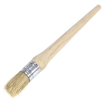 Natural Bristle Round Paint Professional Wax Painting Brush Wooden Handle for Oil Acrylic Watercolor Art 25mm