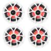 Rockville RKL65MBW 700-Watt 6.5 in Marine Boat Speakers with LED Lights, Black and White Grilles, IP66 Waterproof, UV Resistant, Rustproof Design for Boats and Outdoor Audio, 4-Piece view 1