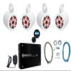 Rockville RKL65MBW Bundle: (4) 6.5 in 700W Peak/170W RMS Marine Boat Speakers, (4) MAC65W 6.5 in Speaker Enclosures, Krypton MF3 Marine Amplifier, RGHR2 Receiver, RMWK4 Install Wire Kit, 11-Items view 1