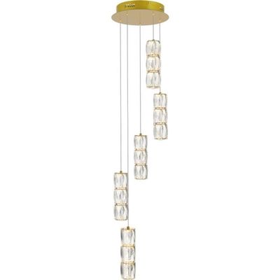 Elegant Lighting Indoor Modern Home Decorative Bright Polaris LED light Gold Pendant Clear Crystal