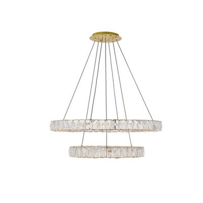 Elegant Lighting Indoor Modern Home Decorative Bright Monroe Integrated LED chip Light Gold Chandelier Clear Royal Cut Crystal