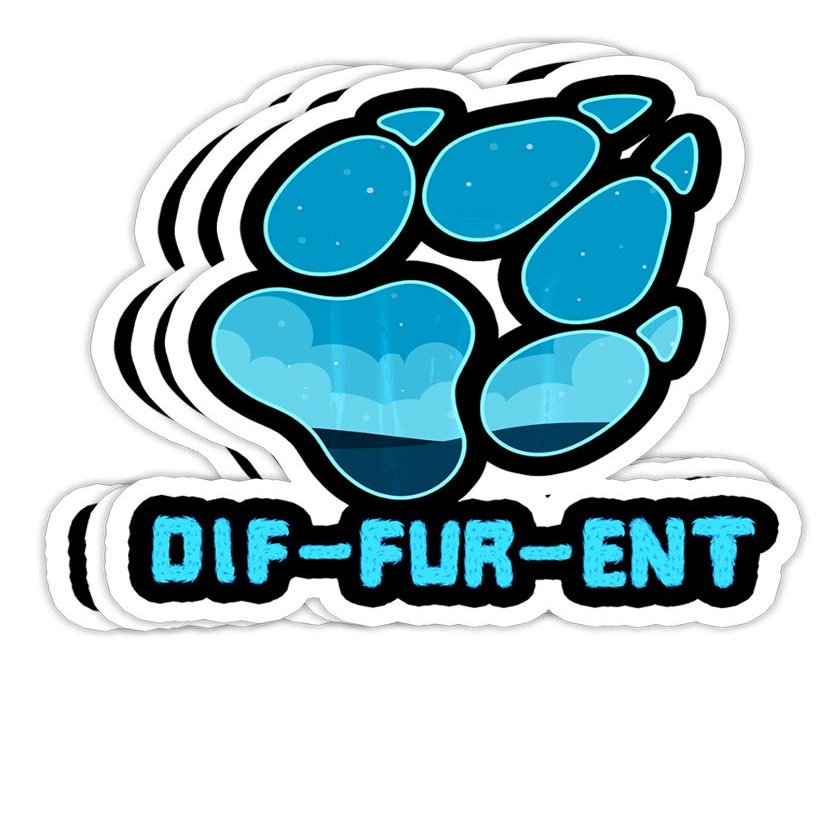Chilli Purple Diffurent Paw Print Furry Fursona Women Men Gift Decorations - 4x3 Vinyl Stickers, Laptop Decal, Water Bottle Sticker (Set of 3)