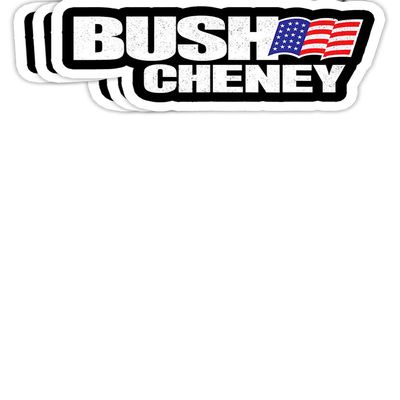 Chilli Purple Bush Cheney - Retro President Campaign 2000 Gift Decorations - 4x3 Vinyl Stickers, Laptop Decal, Water Bottle Sticker (Set of 3)