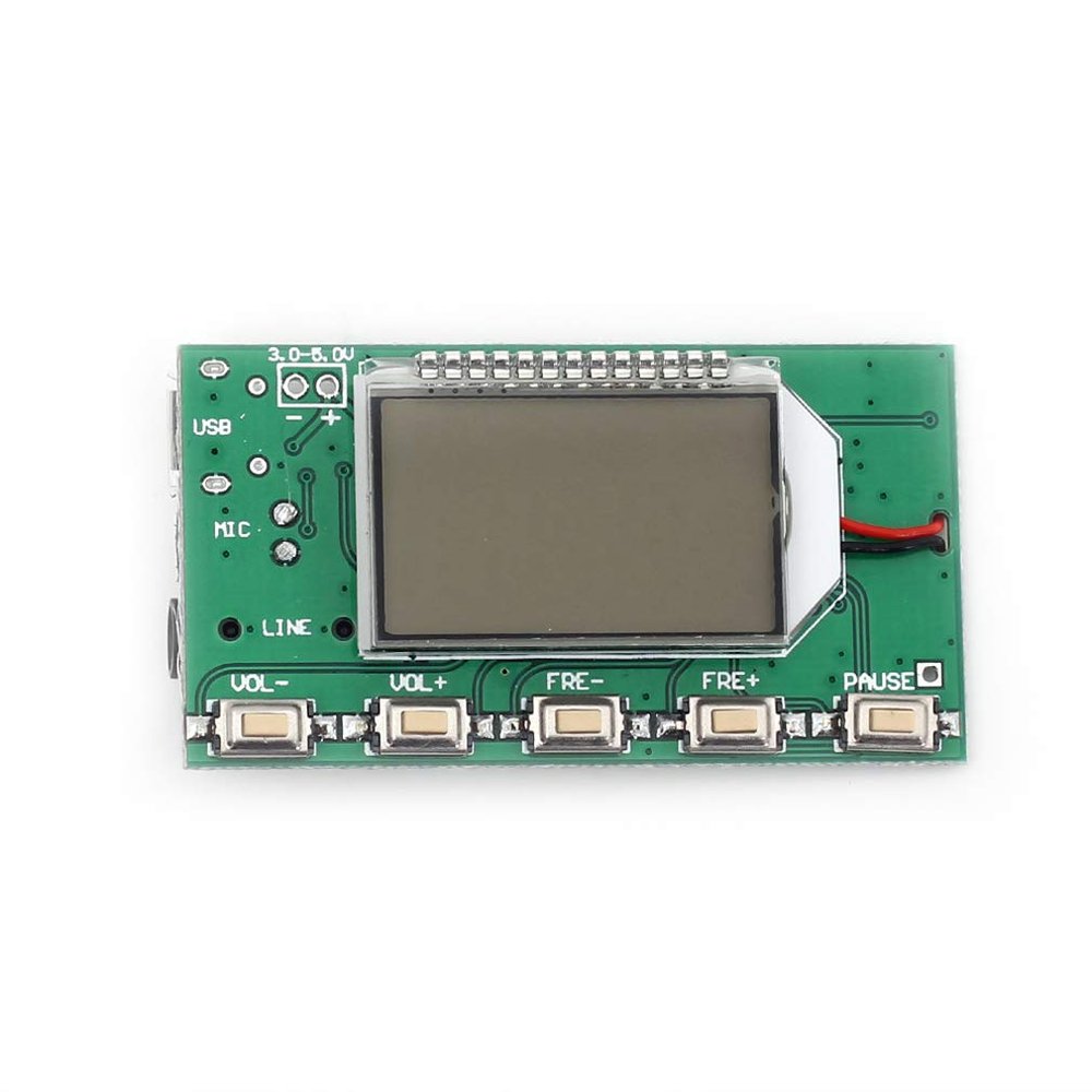 HiLetgo Digital FM Transmitter Module FM Transmitter Stereo Frequency Modulation DSP PLL 76.0-108.0MHz Multi-Function Frequency Modulation with LCD Display