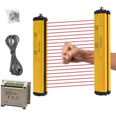CGOLDENWALL Safety Light Curtain Sensor Light Screen Sensor Infrared Radiation Detector Safety Grating Punch Protector Hand protection (Beams: 20, Beam pitch: 40mm)