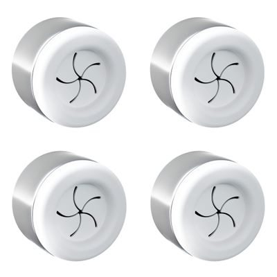 Hometastic Set of 4 Premium Towel Holders for Bathroom, Kitchen and Household - Stainless Steel Tea Towel Holder - Towel Hook Round - Self-Adhesive - No Drilling (White)