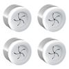 Hometastic Set of 4 Premium Towel Holders for Bathroom, Kitchen and Household - Stainless Steel Tea Towel Holder - Towel Hook Round - Self-Adhesive - No Drilling (White) view 1
