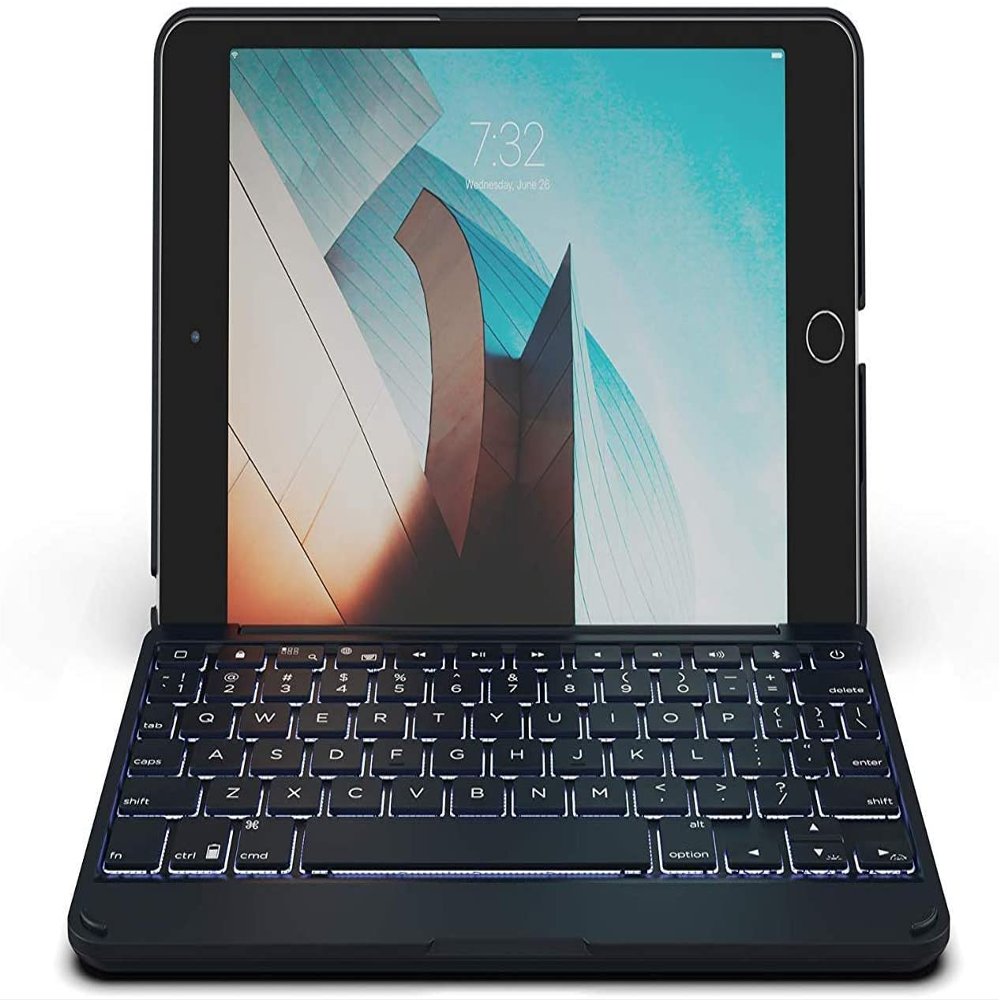 ZAGG Folio - Bluetooth Tablet Keyboard - Backlit with 7 Colors - Made for Apple iPad mini 5 (7.9") - Charcoal