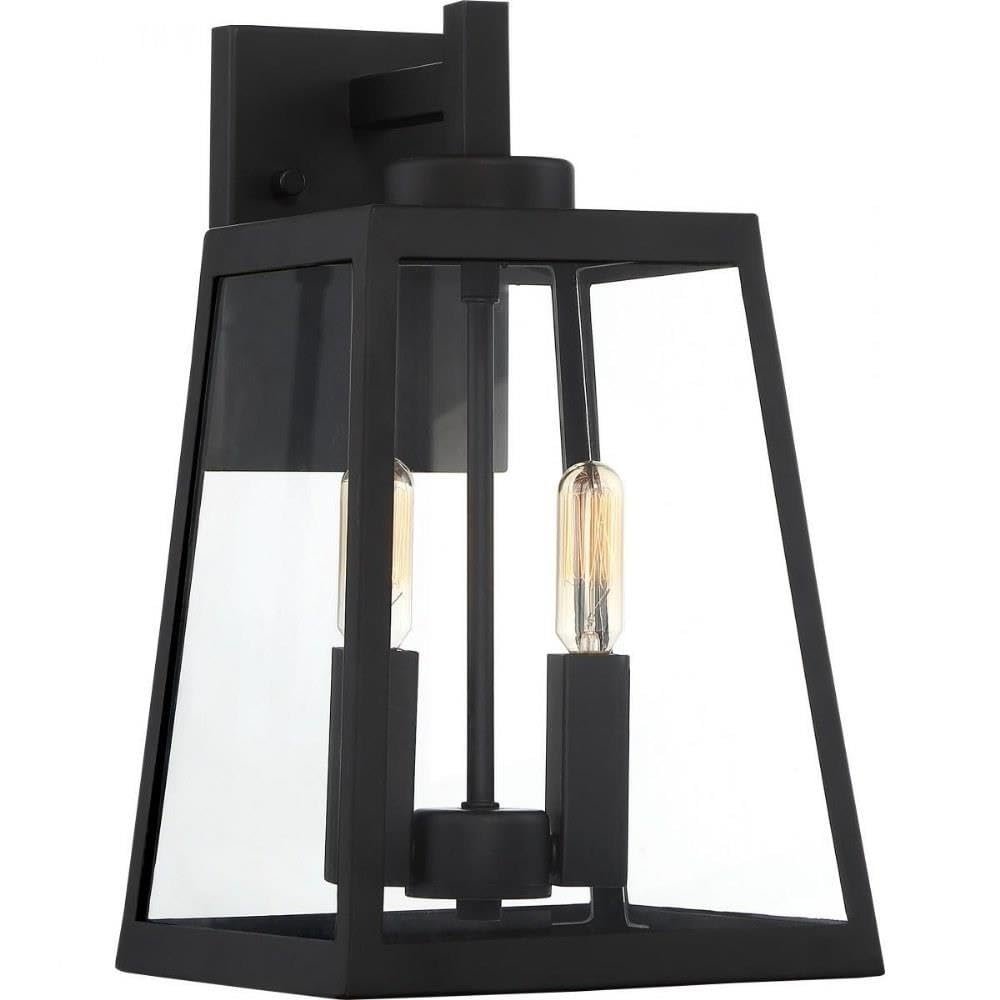 NUVO 60/6582 Halifax 2 Light Medium Lantern, Matte Black Finish, 13.50x8.50x8.00