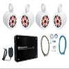 Rockville RKL65MBW Bundle: (4) 6.5 in 700W Peak/170W RMS Marine Boat Speakers, (4) MAC65W 6.5 in White Speaker Pod Enclosures, Krypton MF3 Marine Amplifier, RMWK4 Amplifier Install Wire Kit, 10-Items view 1