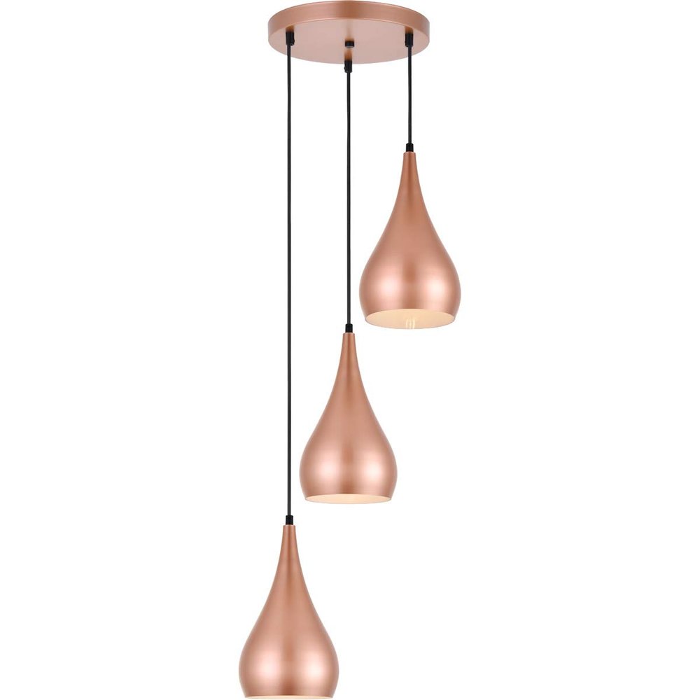 Living District Nora 3 Light Honey Gold Pendant