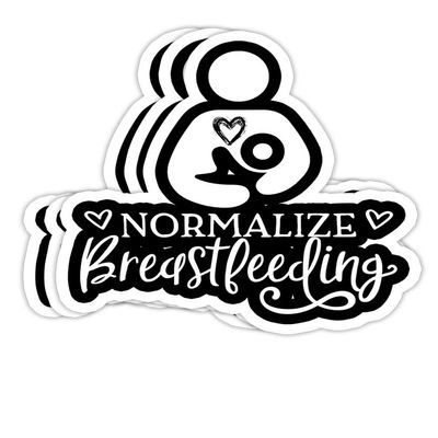 Chilli Purple Normalize Breastfeeding Support Nursing Mothers Lactation Gift Decorations - 4x3 Vinyl Stickers, Laptop Decal, Water Bottle Sticker (Set of 3)