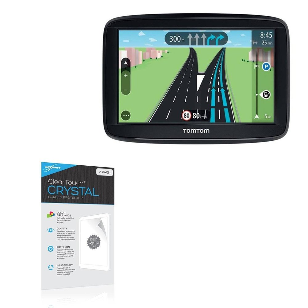 BoxWave Screen Protector Compatible with Tomtom Via 62 - ClearTouch Crystal (2-Pack), HD Film Skin - Shields from Scratches