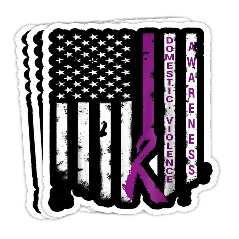 Domestic Violence Prevention Awareness Purple Ribbon Gift Decorations - 4x3 Vinyl Stickers, Laptop Decal, Water Bottle Sticker (Set of 3)
